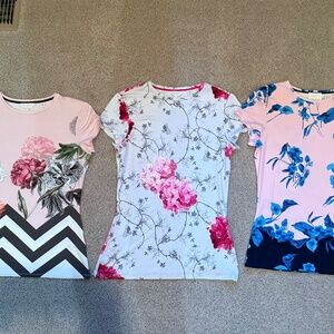TED BAKER Short/Cap-Sleeve Floral Shirts (Bundle of 3) W - TB Size 2